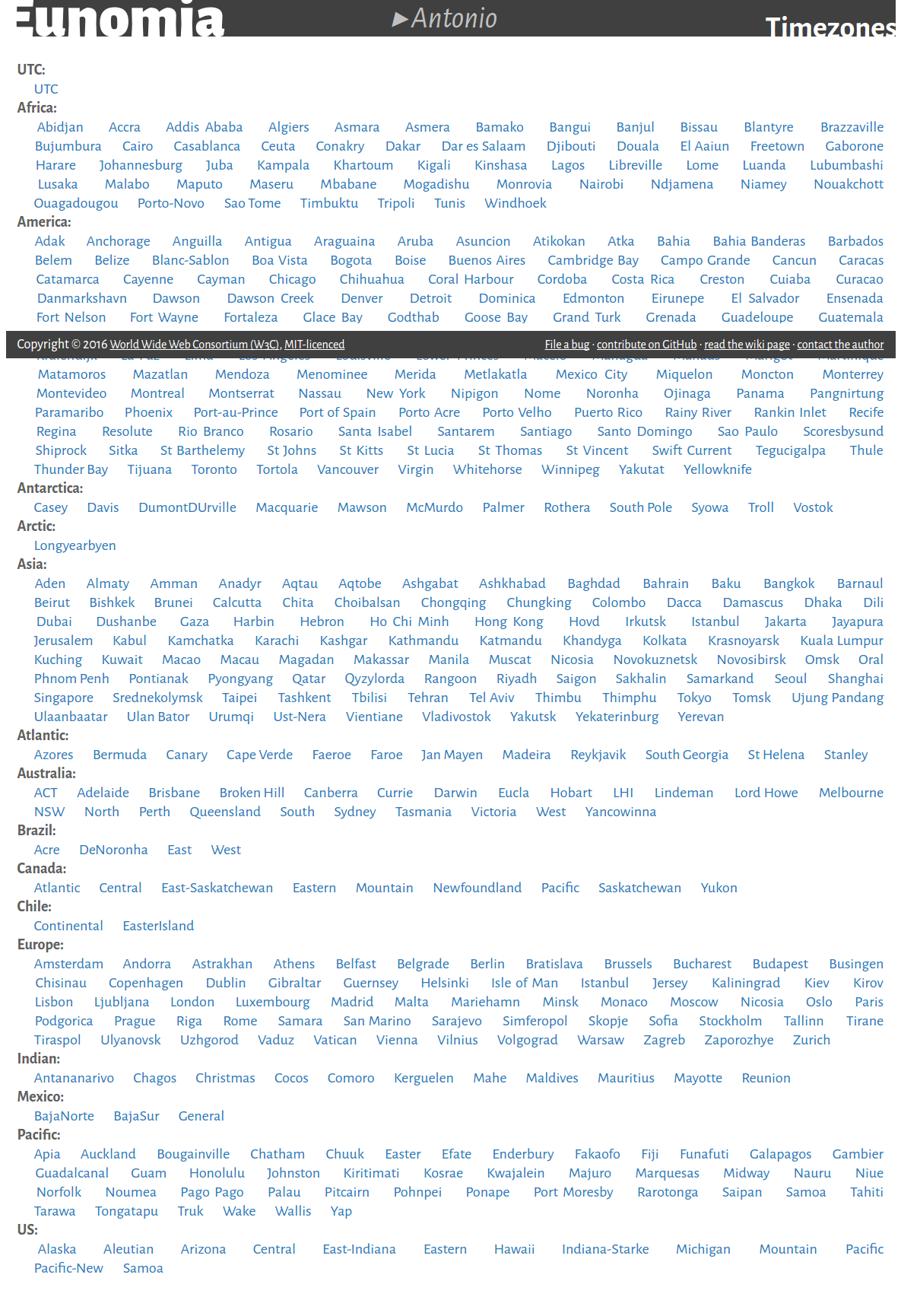 All timezones