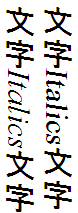 synthetic oblique in vertical text