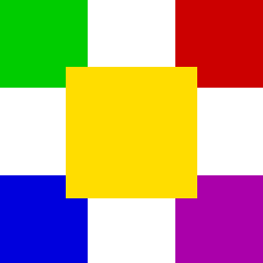 Five colored rectangles
