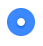 Checked: bright blue filled circle overlaid with a small, drop-shadowed white dot.