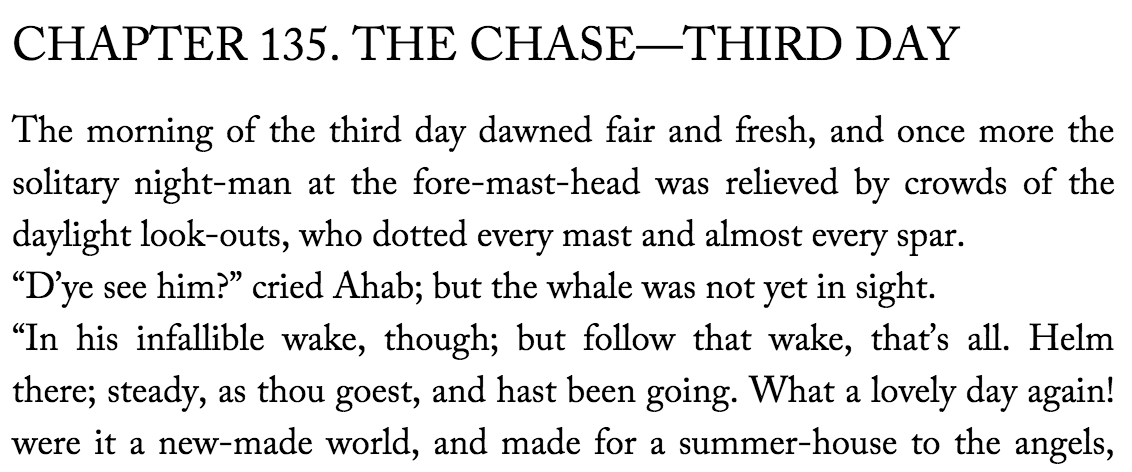 excerpt from Moby-Dick showing lining figures