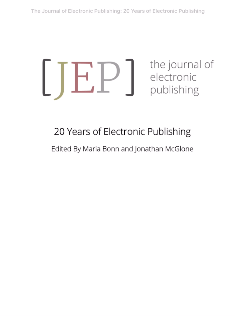 Cover of the JEP journal