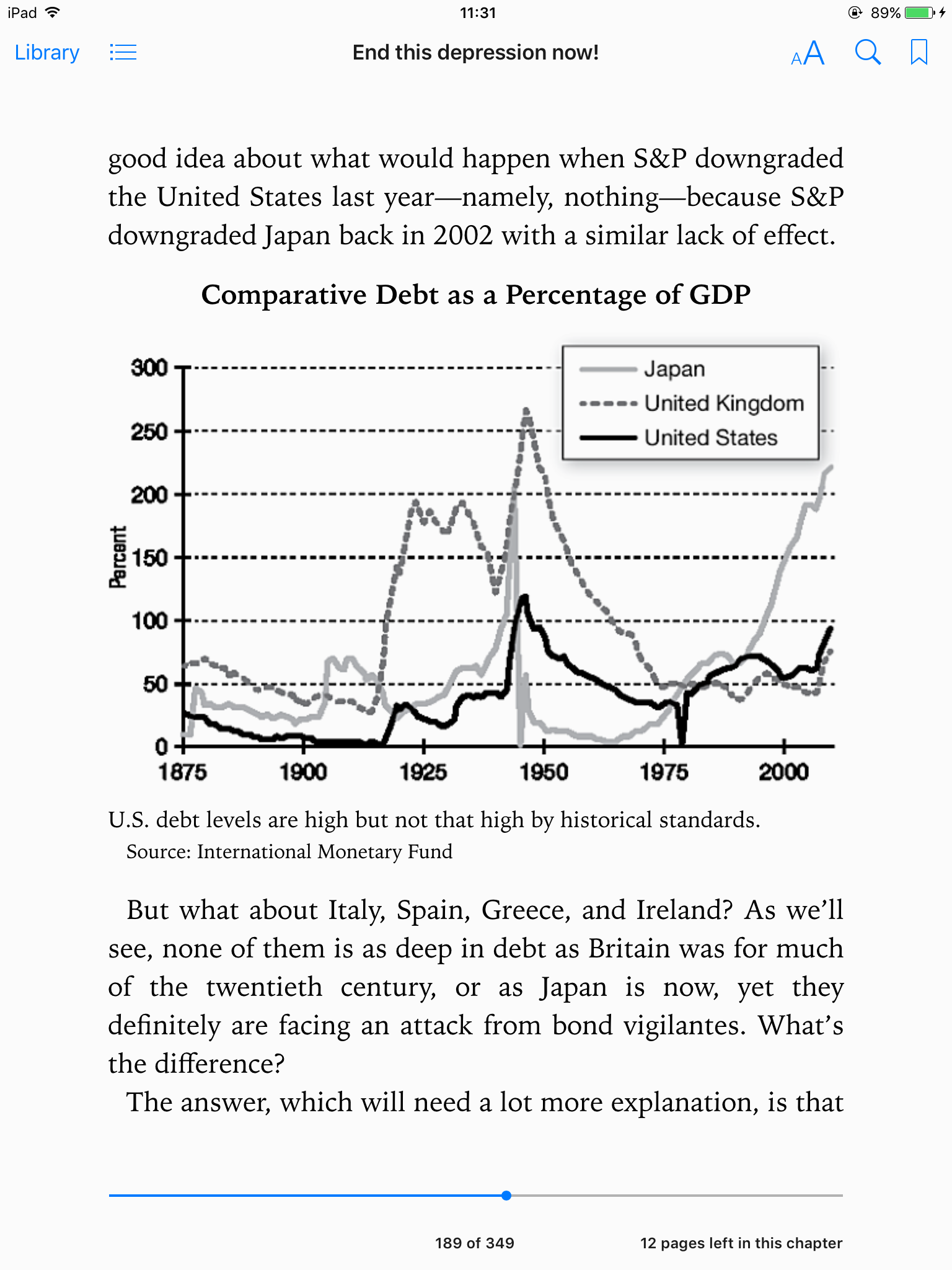 An extract of an ebook with a statistical figure in the middle of the page