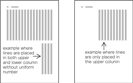 How to process incomplete number of lines on a multi-column format page (vertically set book).