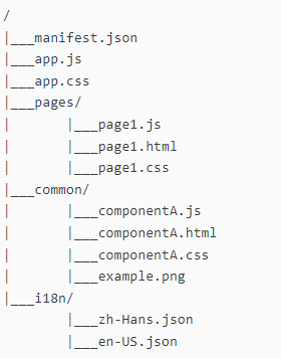 Filesystem structure of a miniapp package