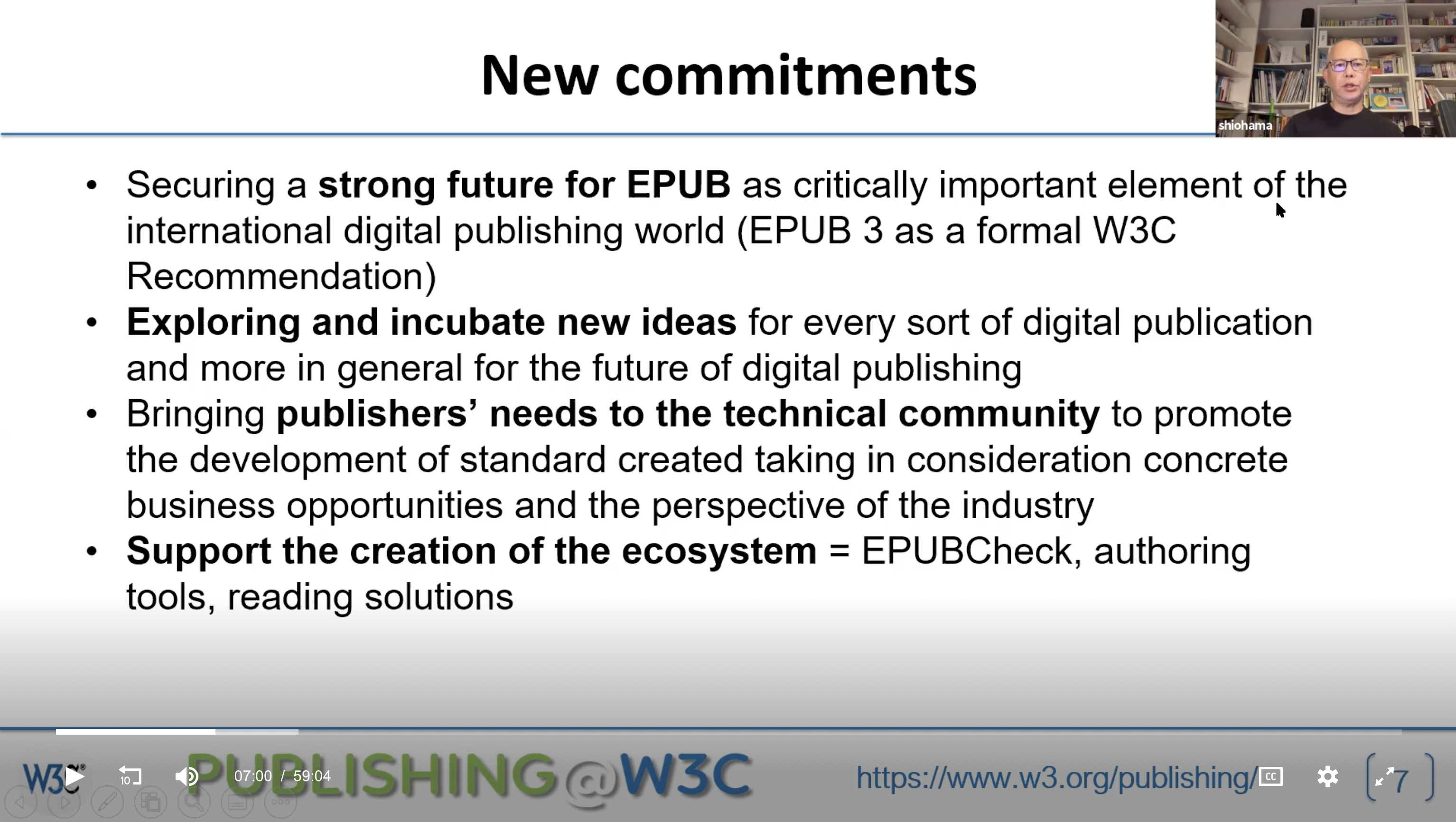 Screenshot of the W3C Publishing Community Webinar, July 2020