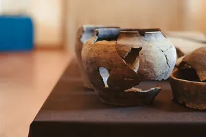 Old Clay Jug with cracks