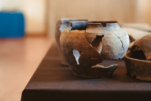 Old Clay Jug with cracks