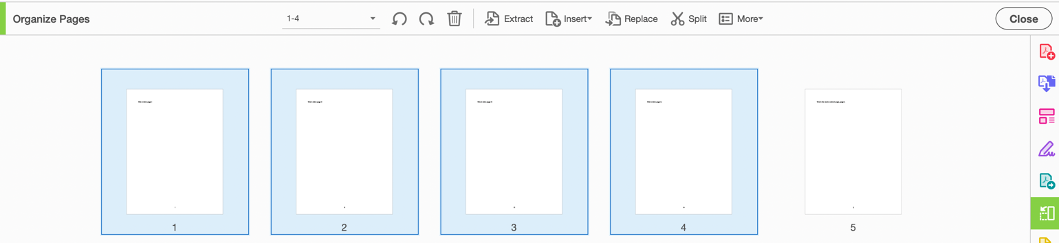 Page thumbnails in the Pages panel and the Page Navigation toolbar, both using Arabic page numbers.
