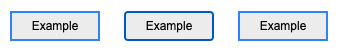 A button with an author-customized blue border which looks very similar to the blue border used by a user agent default focus indicator